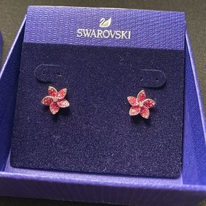 NEW SWAROVSKI Tropical Flower Pink Crystal Earring